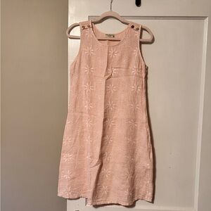 Sleeveless Blush Floral Embroidered Mini Dress